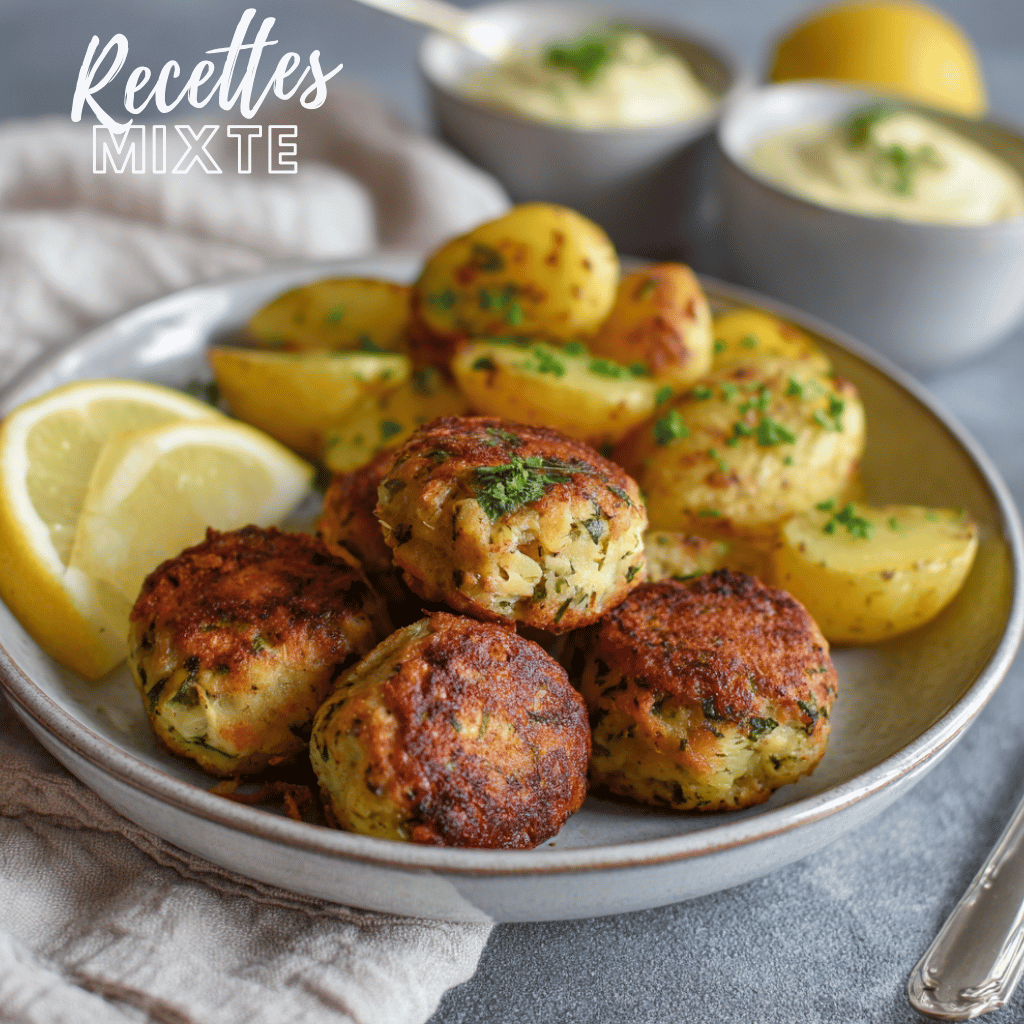 Boulettes de poisson et pommes de terre