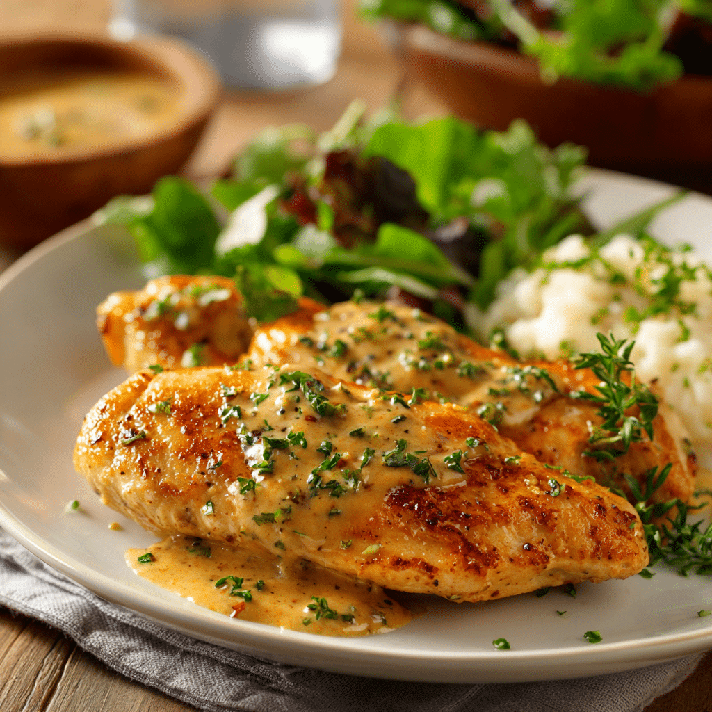 escalopes de poulet à la sauce moutarde