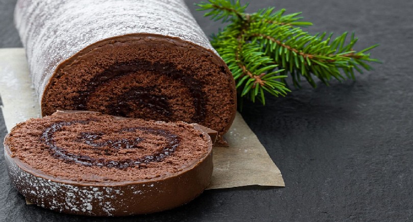 Bûche de Noël au chocolat pralinée au Thermomix