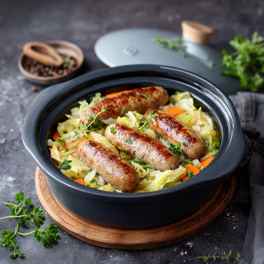Chou aux saucisses à la vapeur au Thermomix