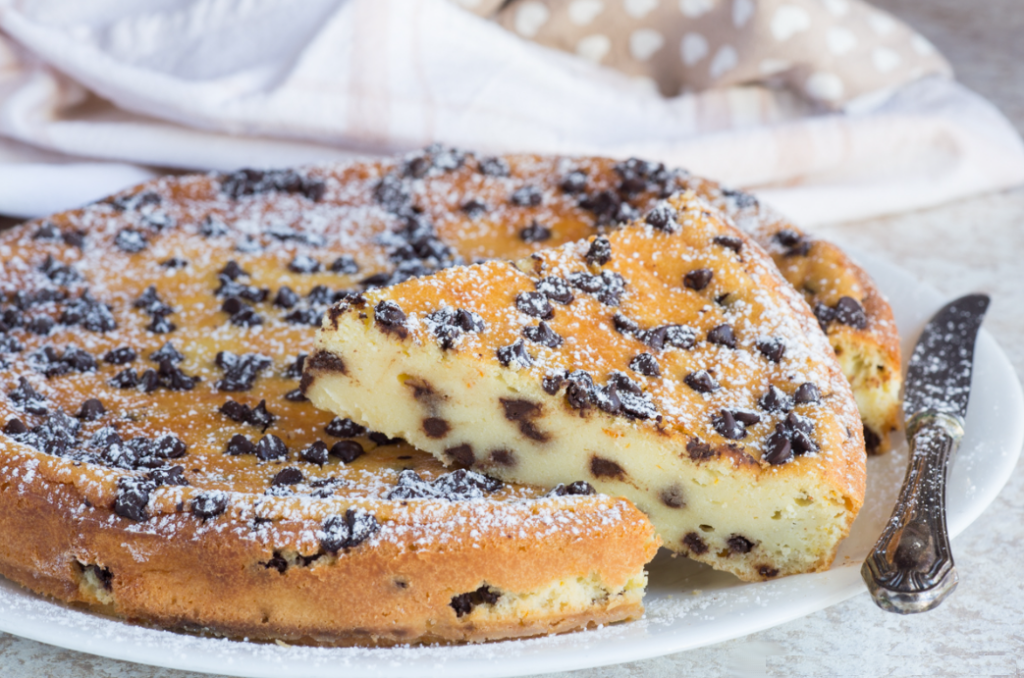 Gâteau crémeux à la ricotta et aux pépites de chocolat