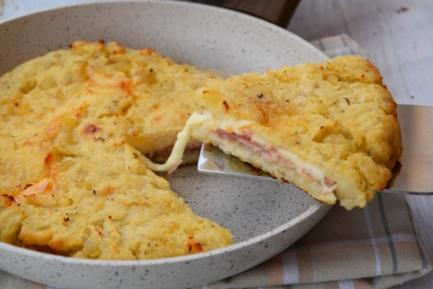 Tarte de pommes de terre au jambon – très rapide