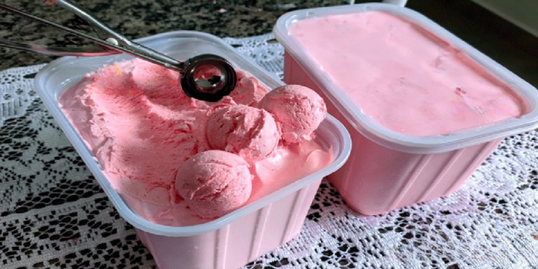 Glace à la fraise sans sucre