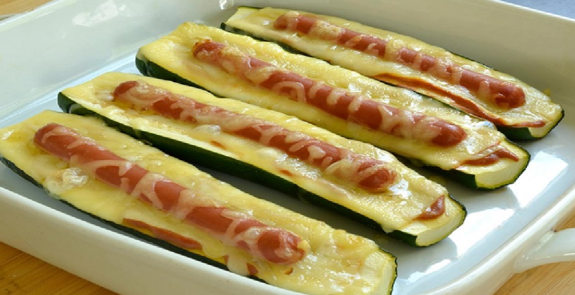 Courgettes hot-dog