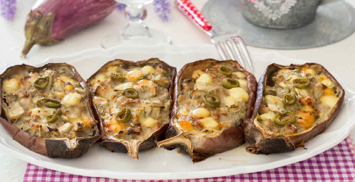 Aubergines farcies de viande et de mozzarella