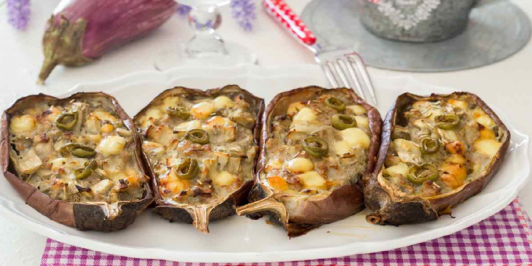 Aubergines farcies de viande et de mozzarella