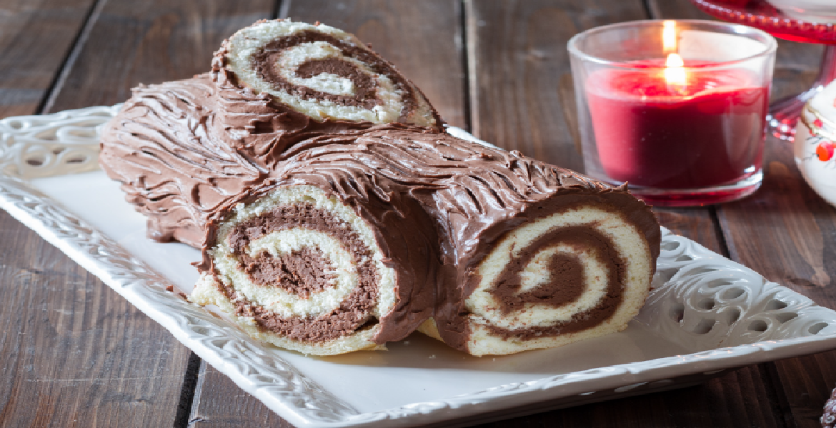 Bûche de Noël à la Ganache au Chocolat