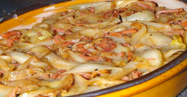 Tartiflette d'endives aux lardons et reblochon pomme de terre