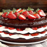 Layer Cake Fraises-Chocolat et Crème Chantilly au Thermomix