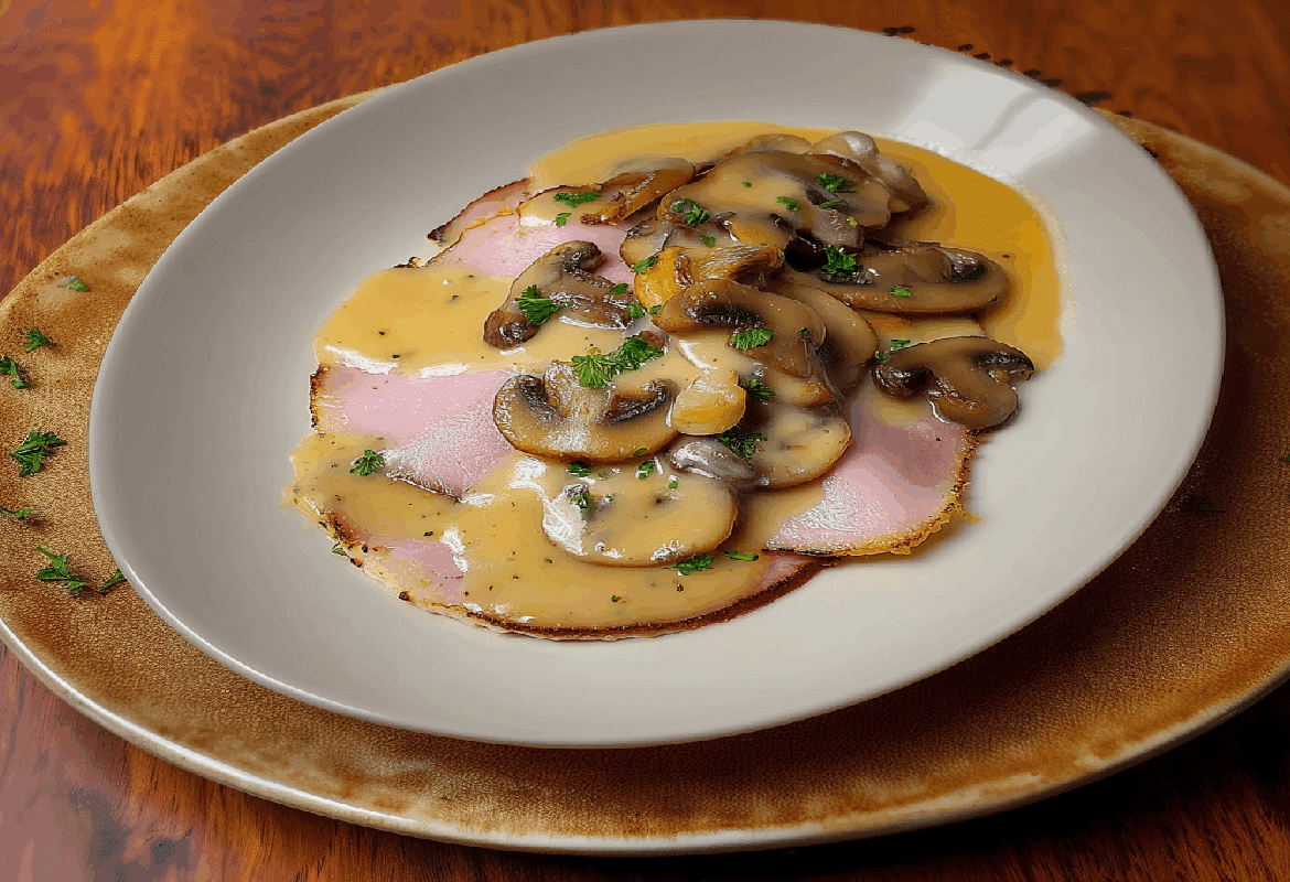 Jambon à la Sauce Madère et Champignons – Recette Facile