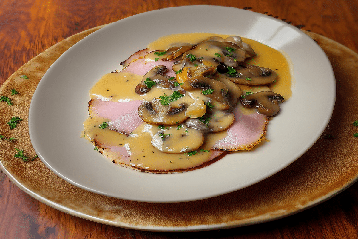 Jambon à la Sauce Madère et Champignons – Recette Facile