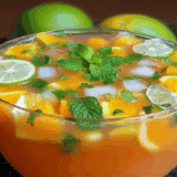 Punch frais aux agrumes, ananas et menthe