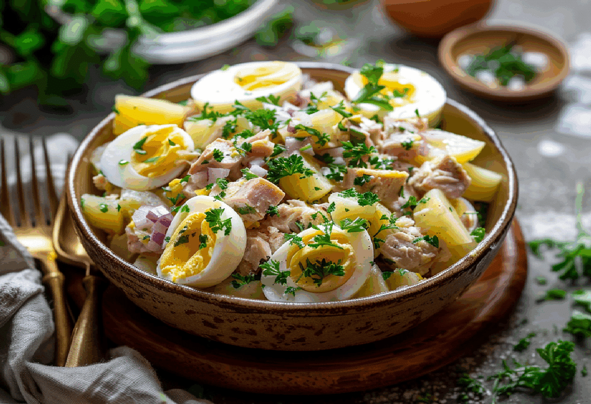 Salade de Pommes de Terre au Thon et Œufs Classique