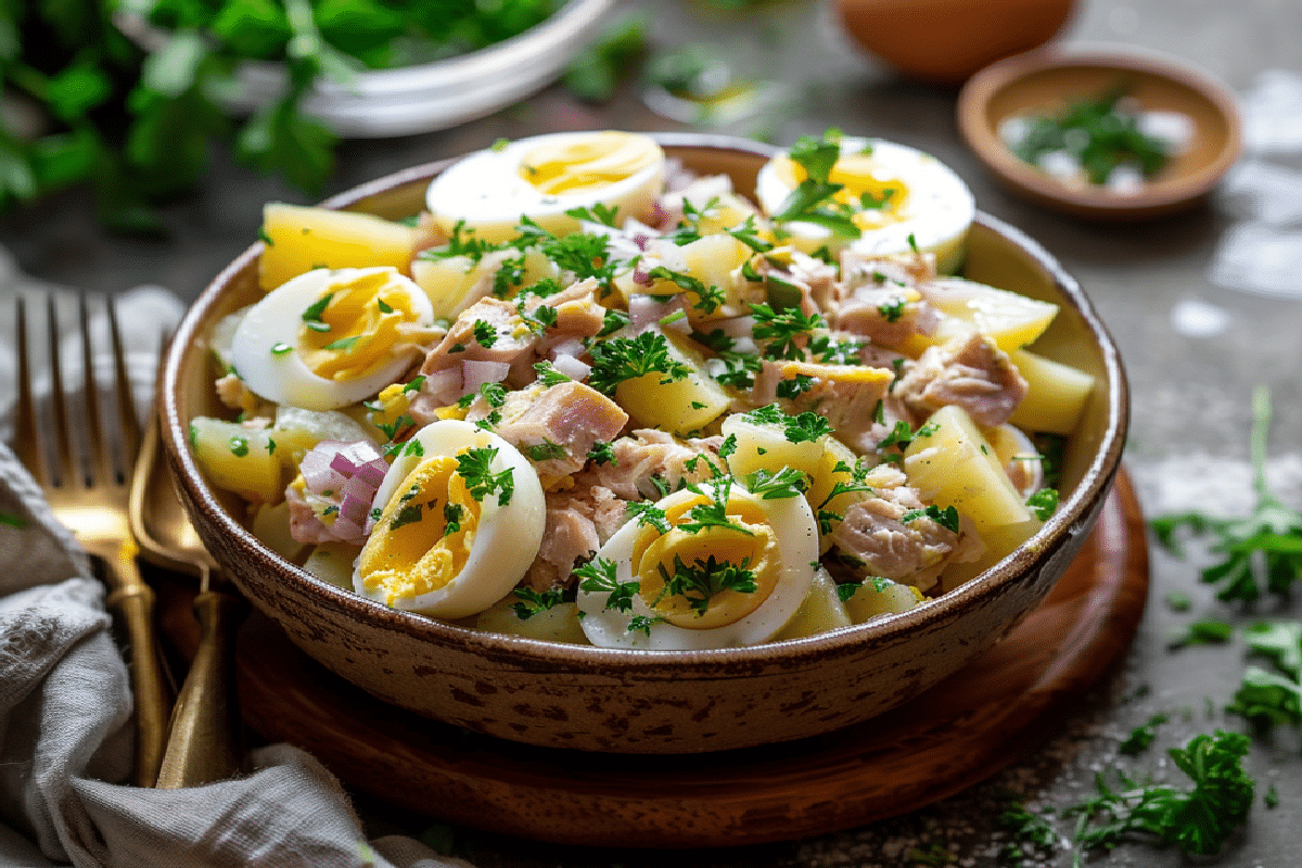 Salade de Pommes de Terre au Thon et Œufs Classique